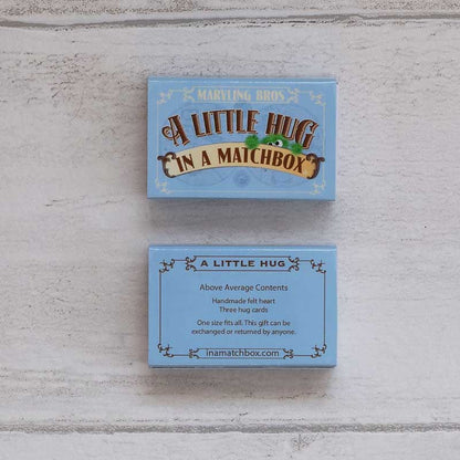 Marvling Bros A Blue Little Hug Wool Felt Heart in A Matchbox Box