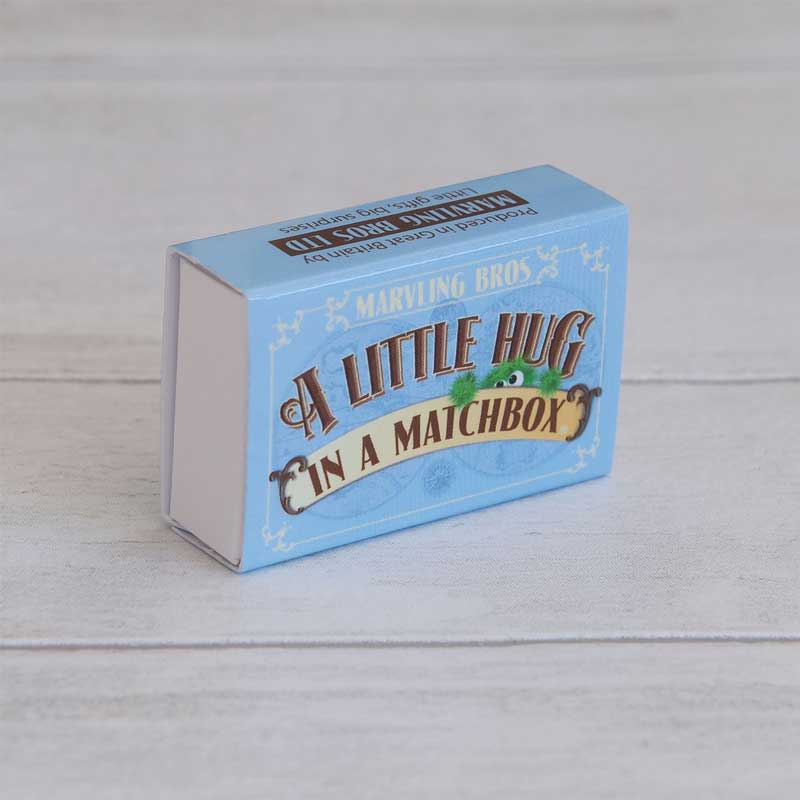 Marvling Bros A Blue Little Hug Wool Felt Heart in A Matchbox Closed