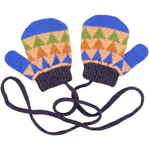 Kids' Lambswool Mittens Blue