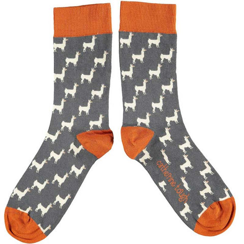 Catherine Tough Women's Organic Llama Socks (grey) Postboxed