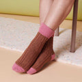 Women's Cashmere Socks pink brown