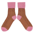 Women's Cashmere Socks pink brown