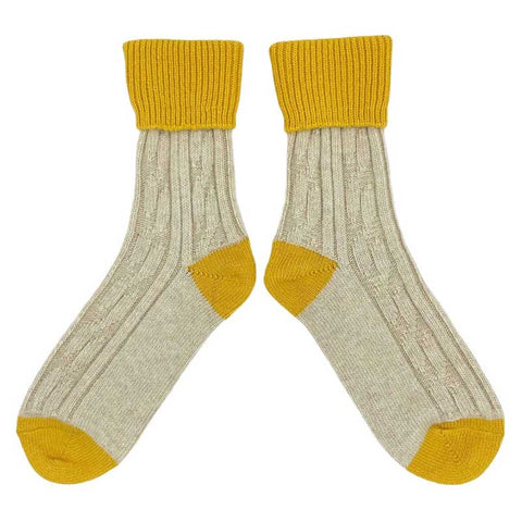 Women's Cashmere Socks oatmeal yellow