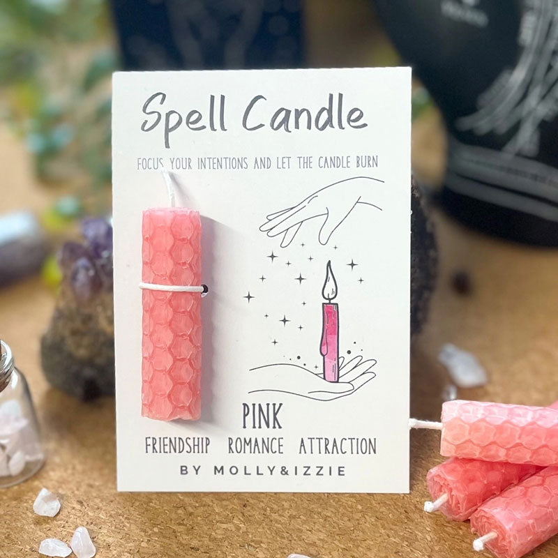 Molly & Izzie Spell Candles Pink