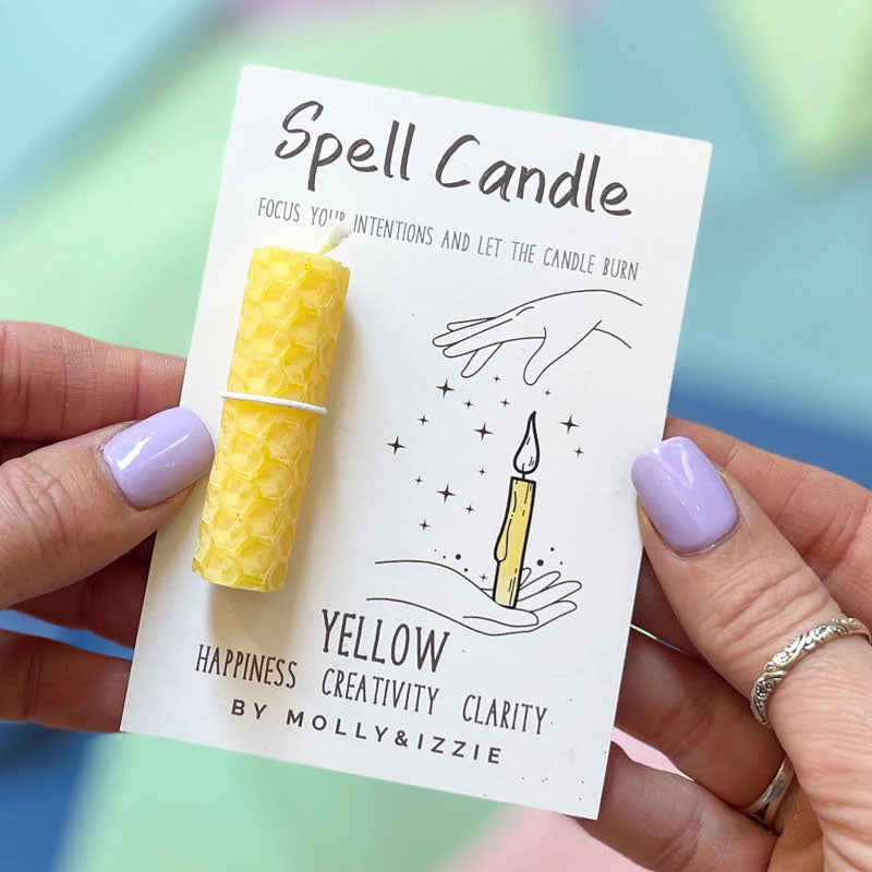 Molly & Izzie Spell Candles Yellow