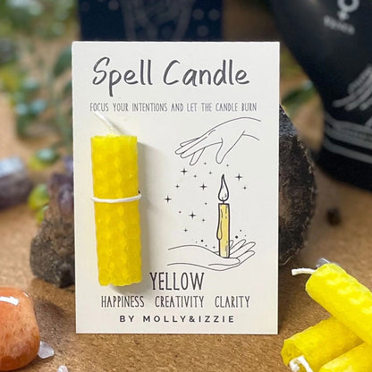 Molly & Izzie Spell Candles Yellow