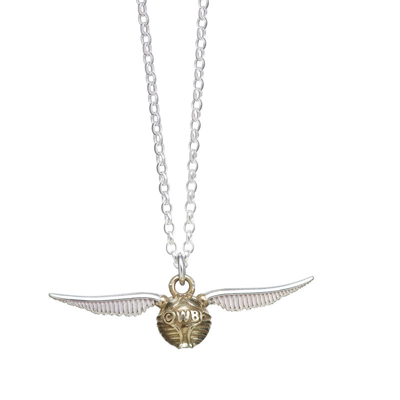 Sterling Silver Harry Potter Golden Snitch Necklace Back