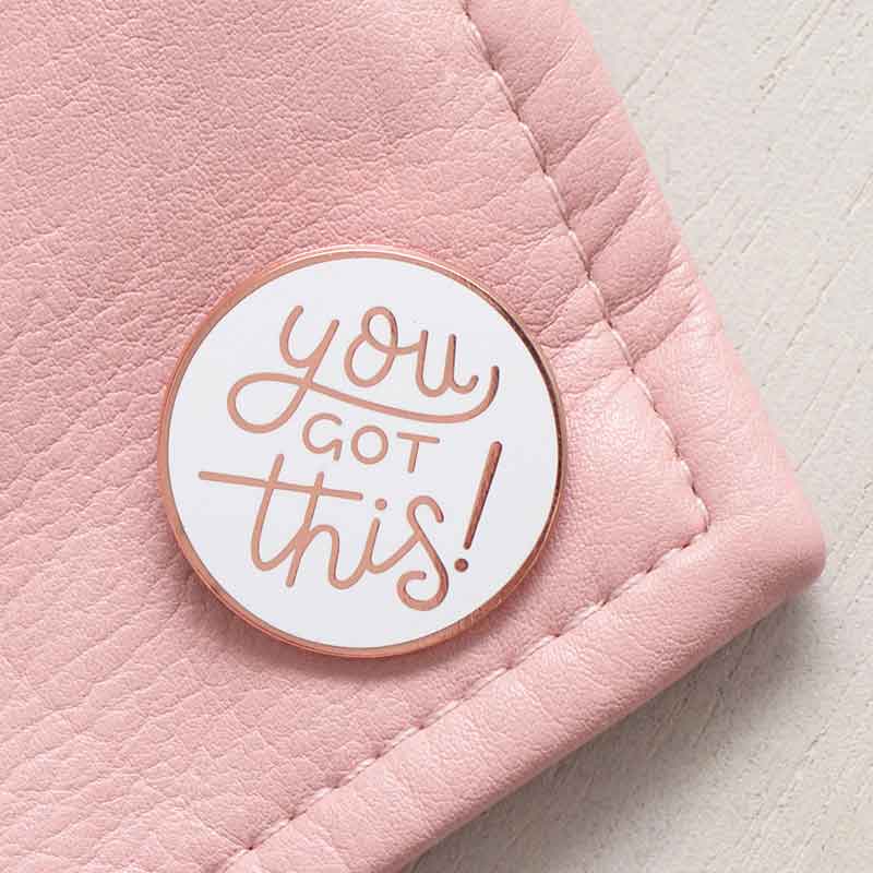 Alphabet Bags You Got This Enamel Pin Coat