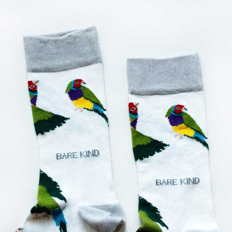 Bare Kind Save the Finches Men's Socks Zoomed