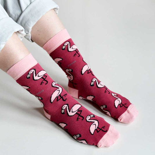 Bare Kind Save the Flamingos Women's Socks Cut OUt