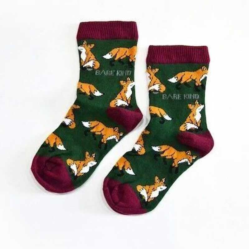 Bare Kind Save the Foxes Kids' Socks (Choose Age) Postboxed