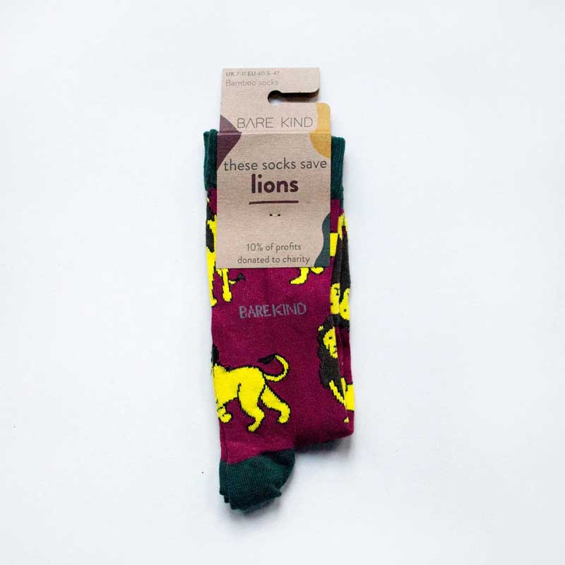 Bare Kind Save the Lions Men's Socks Packaged