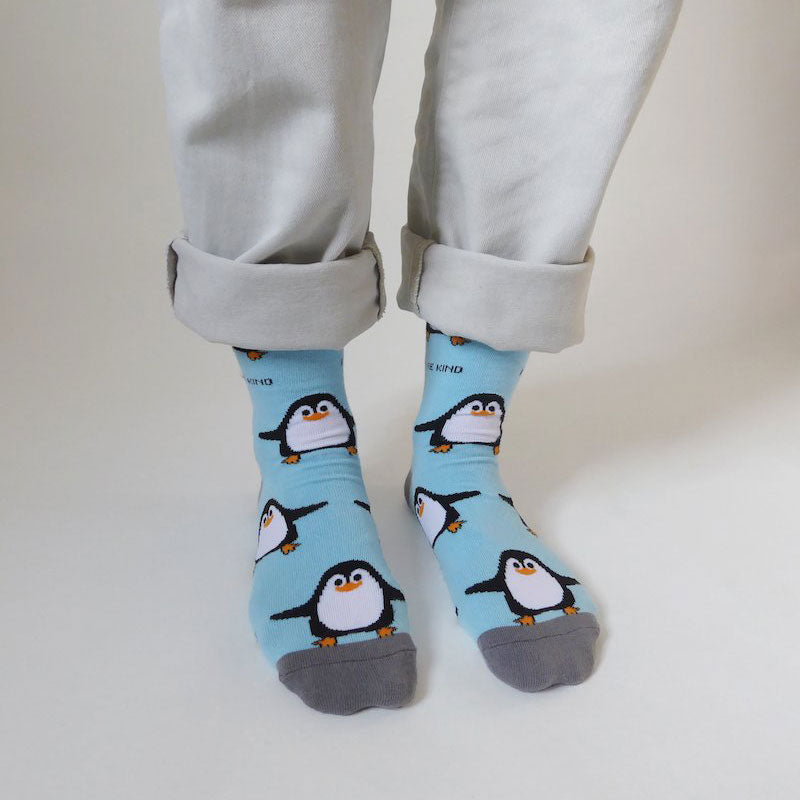 Bare Kind Save the Penguins Women's Socks On feet