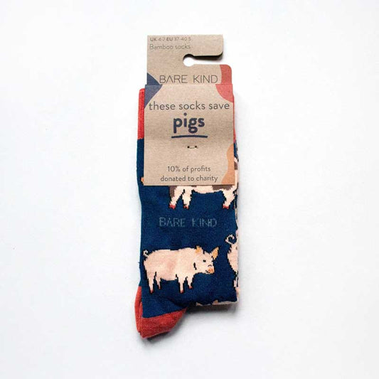 Bare Kind Save the Pigs Women's Socks Cutout