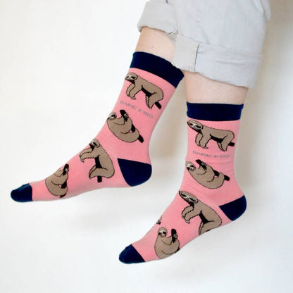 Bare Kind Save the Sloths Women's Socks On Feet