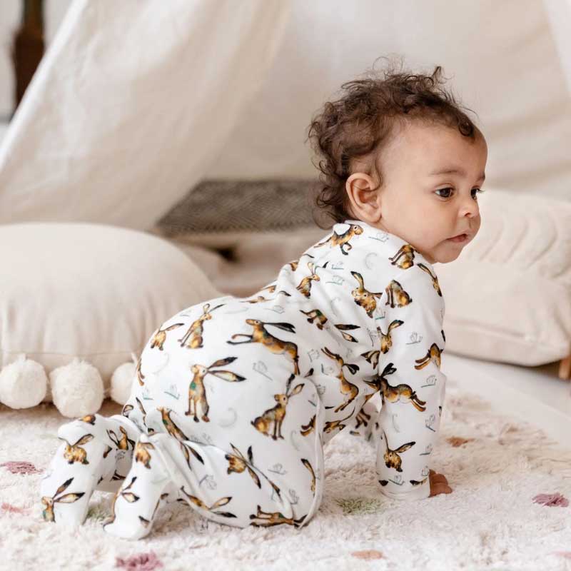 Catherine Rayner Molly Hare Babygrow Laid Flat Lifestyle