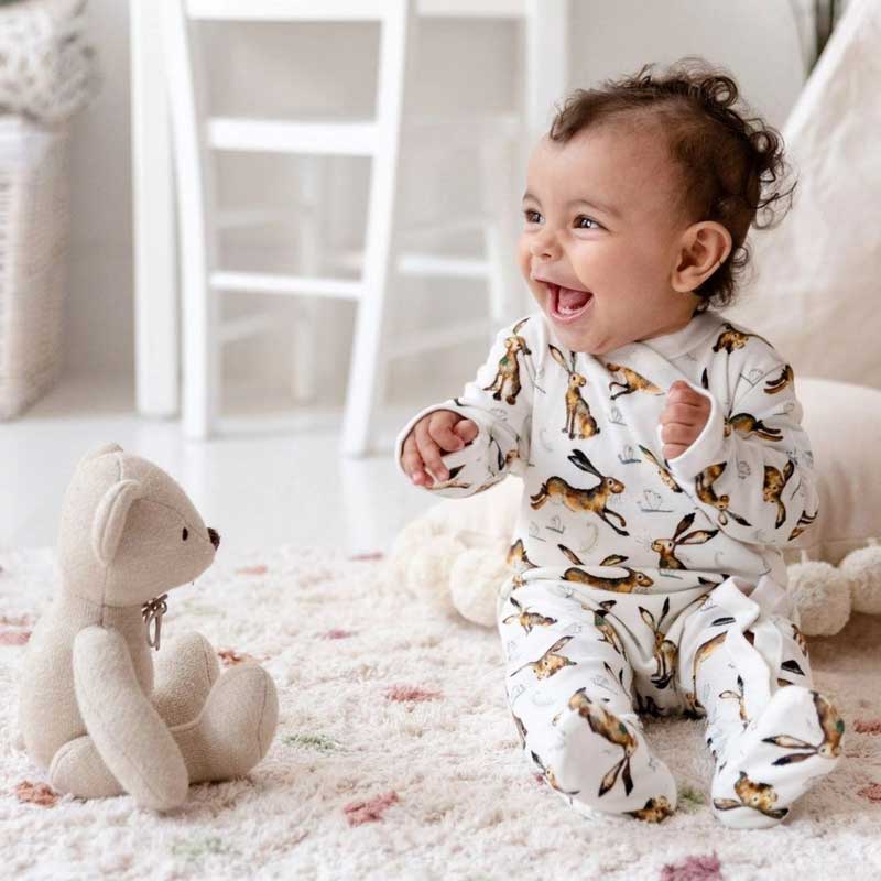 Catherine Rayner Molly Hare Babygrow Laid Flat Baby