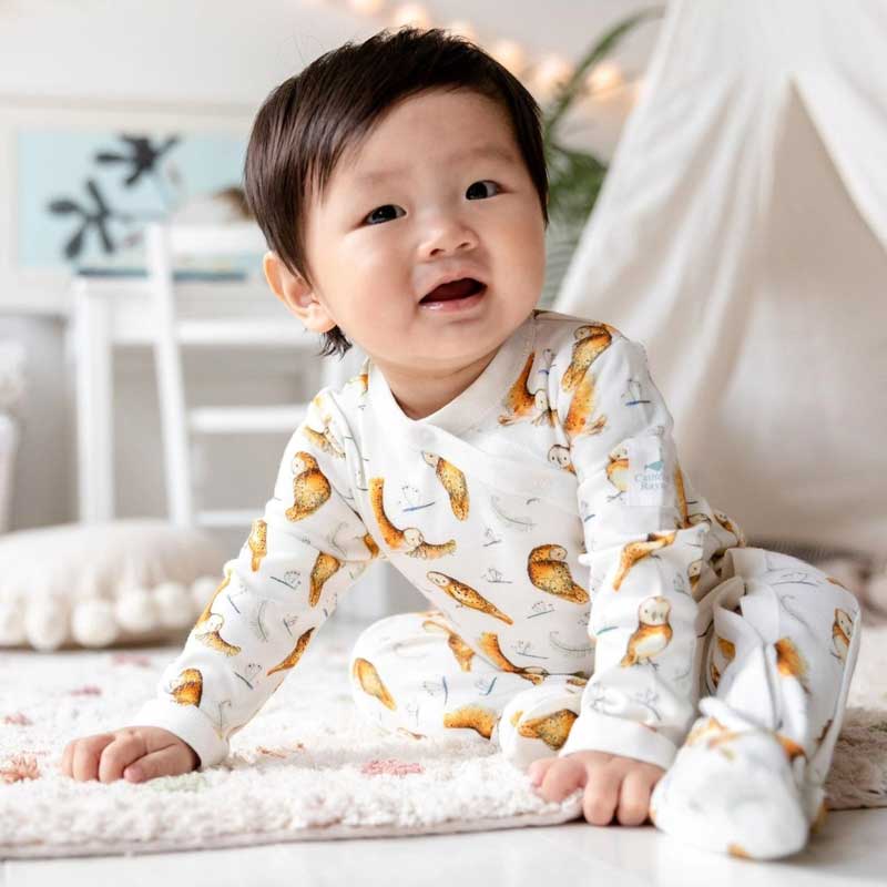 Catherine Rayner Olive Owl Babygrow Lifestyle