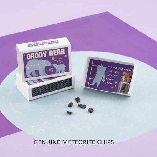 Daddy Bear Meteorite Gift In A Matchbox - Postboxed