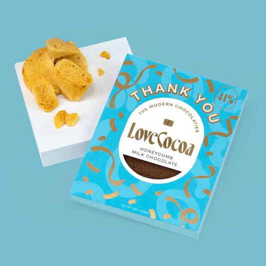 Love Cocoa Thank You Honeycomb Milk Chocolate Postboxed