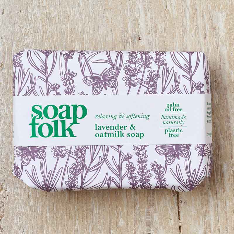 Soap Folk Lavender & Oatmilk Soap Bar Lifestyle