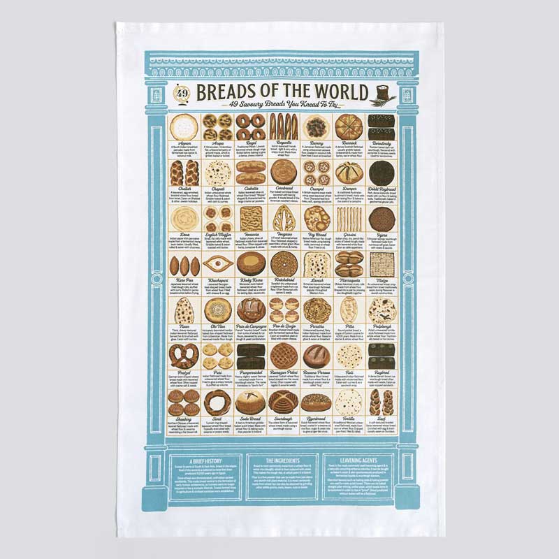 Breads of the World Tea Towel By Stuart Gardiner