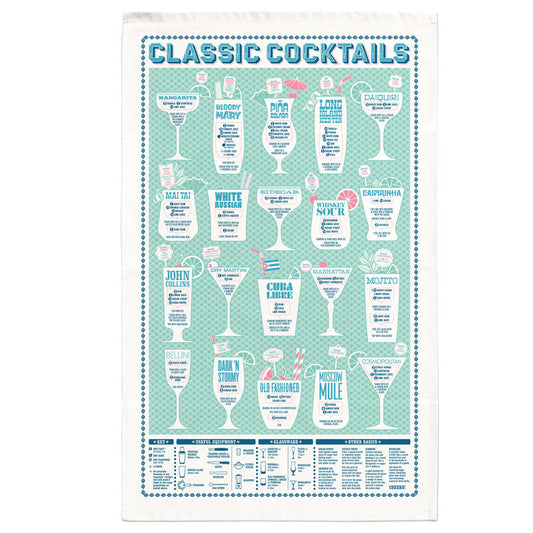 Stuart Gardiner Classic Cocktails Tea Towel Full