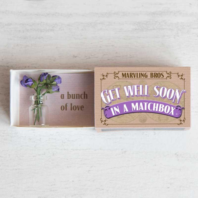 Get Well Soon Bouquet in a Matchbox - Postboxed