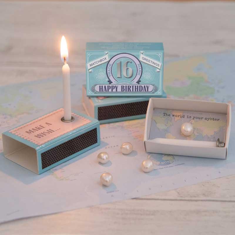 Happy Birthday in a Matchbox (choose age: 16th, 18th, 21st, 30th, 40th, 50th, 60th, or 70th) - Postboxed