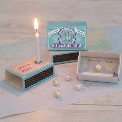 Happy Birthday in a Matchbox (choose age: 16th, 18th, 21st, 30th, 40th, 50th, 60th, or 70th) - Postboxed