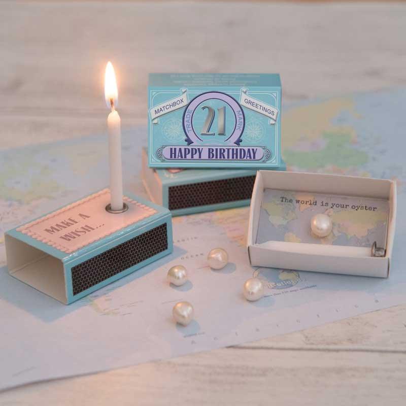 Happy Birthday in a Matchbox (choose age: 16th, 18th, 21st, 30th, 40th, 50th, 60th, or 70th) - Postboxed