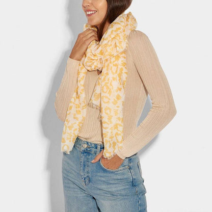 Leopard Scarf (White and Yellow) - Postboxed