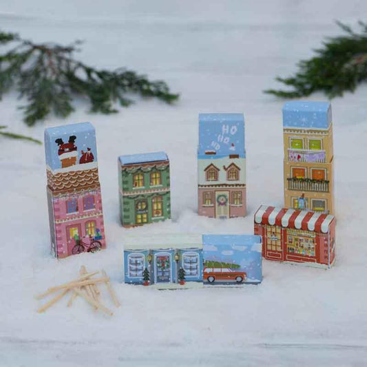 Six Matchbox Village Scene Cracker Fillers - Postboxed