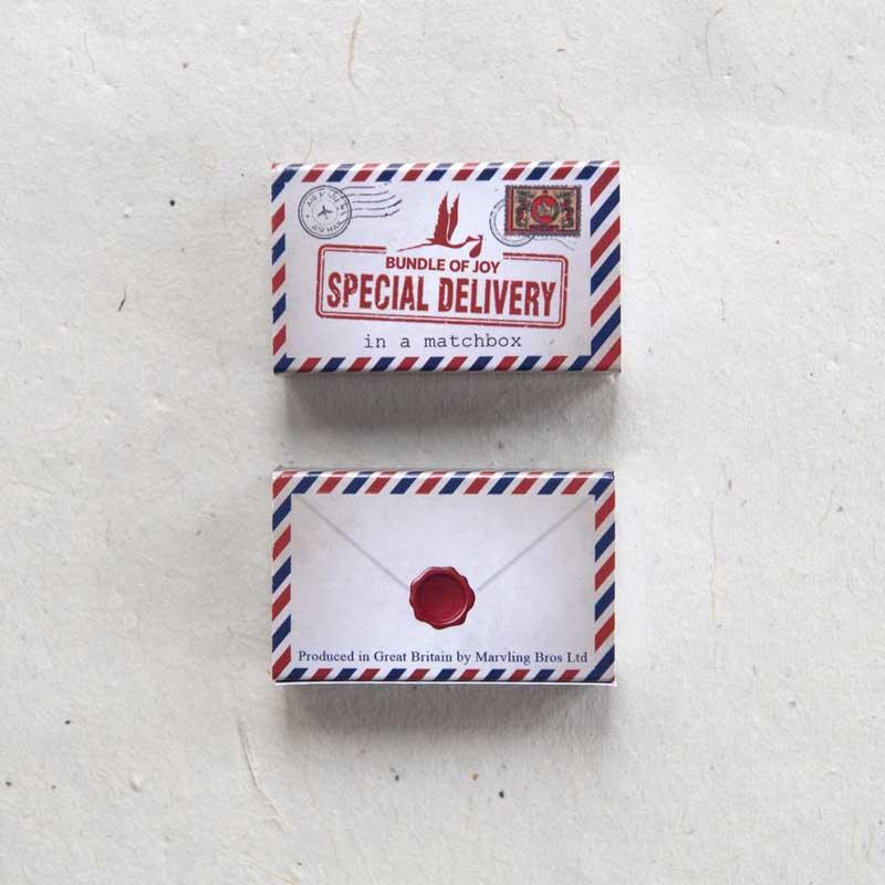 Special Delivery Baby Girl in a Matchbox - Postboxed