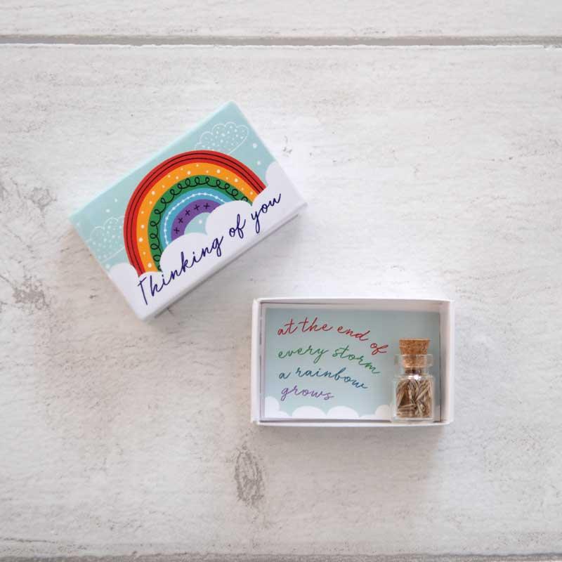 Thinking Of You Rainbow Seeds in a Matchbox - Postboxed